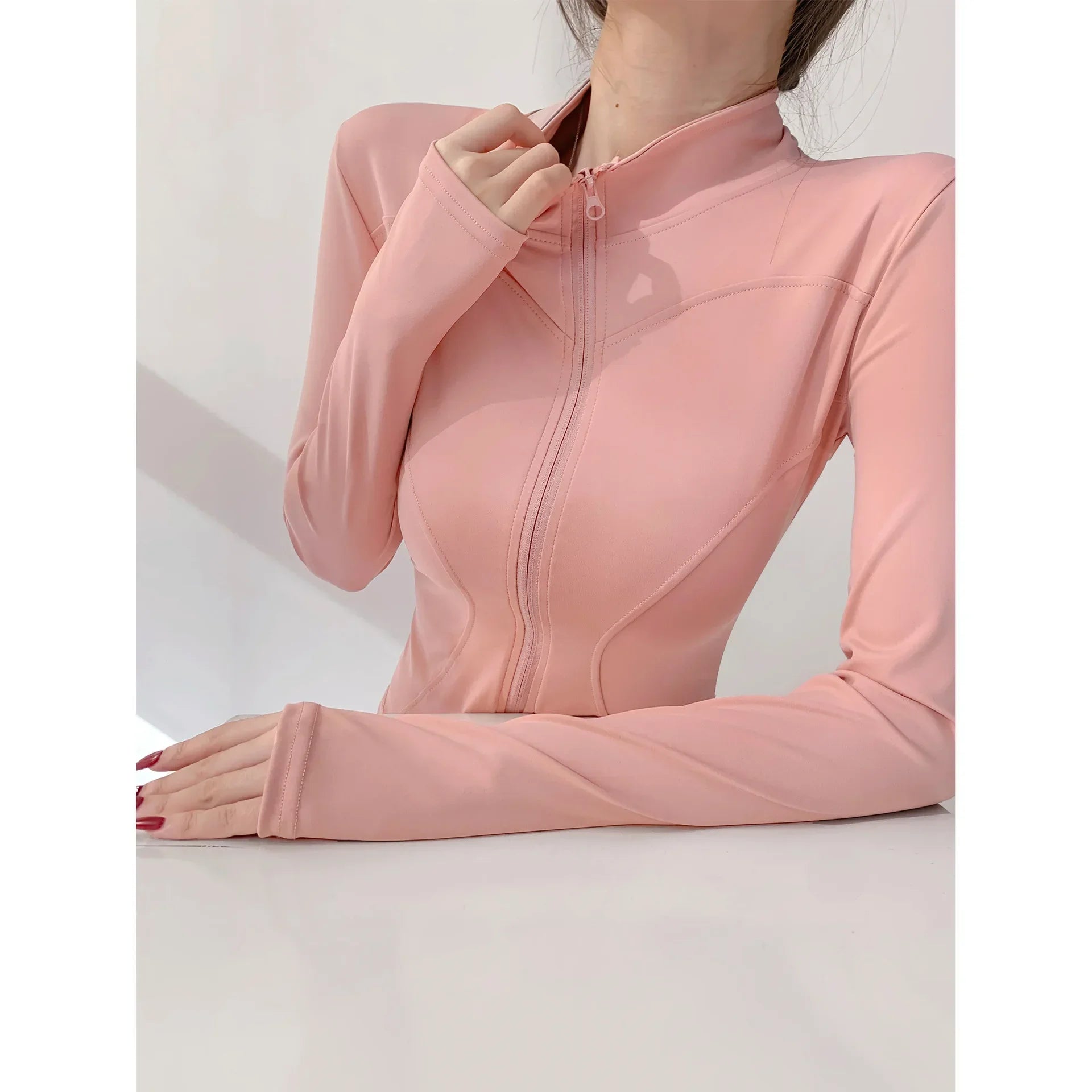 2024 Sun Protection Quick Dry Sports Coat Women's Tight Tops Long Sleeve Zipper Yoga Jacket Running Fitness Women's Jacket S-3XL