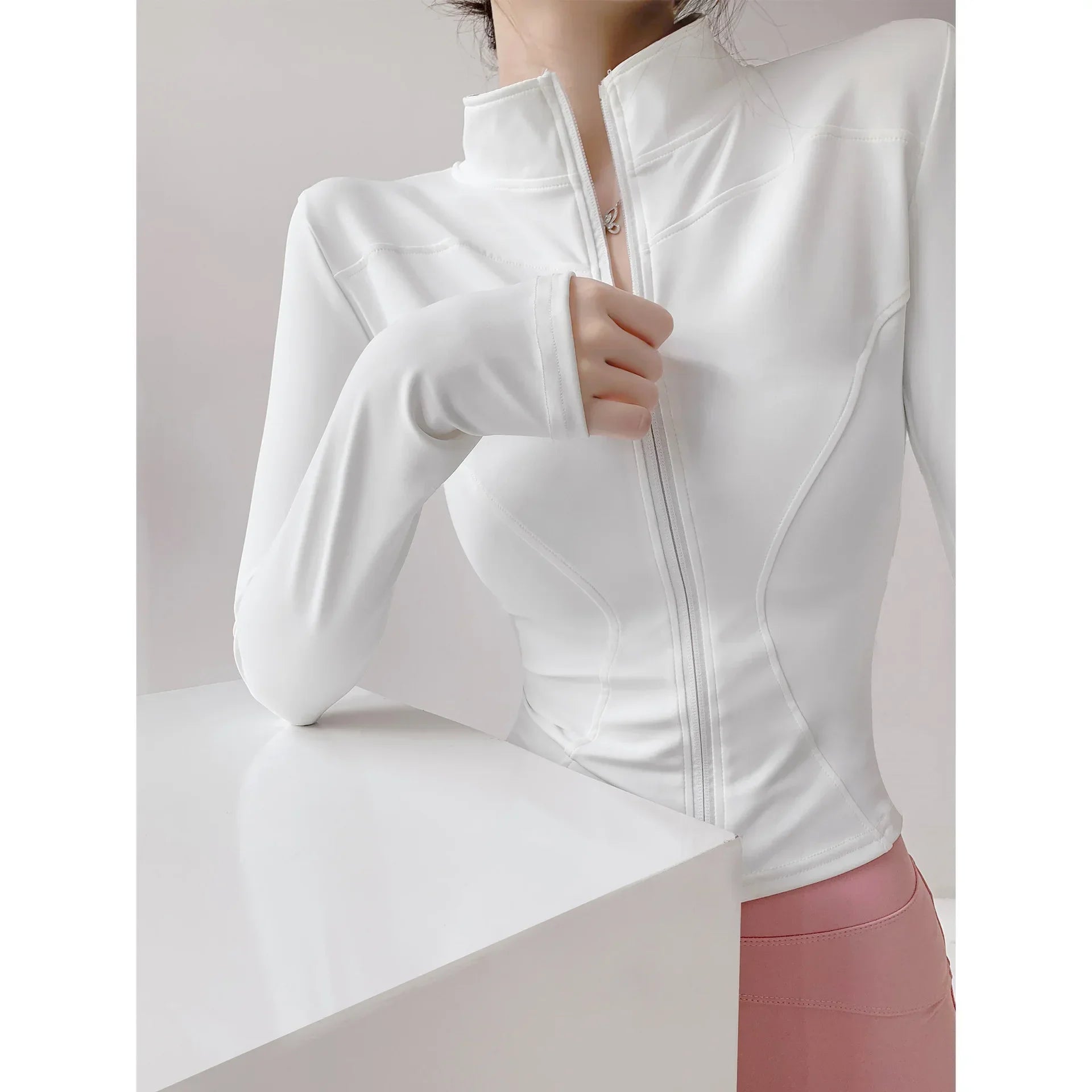 2024 Sun Protection Quick Dry Sports Coat Women's Tight Tops Long Sleeve Zipper Yoga Jacket Running Fitness Women's Jacket S-3XL