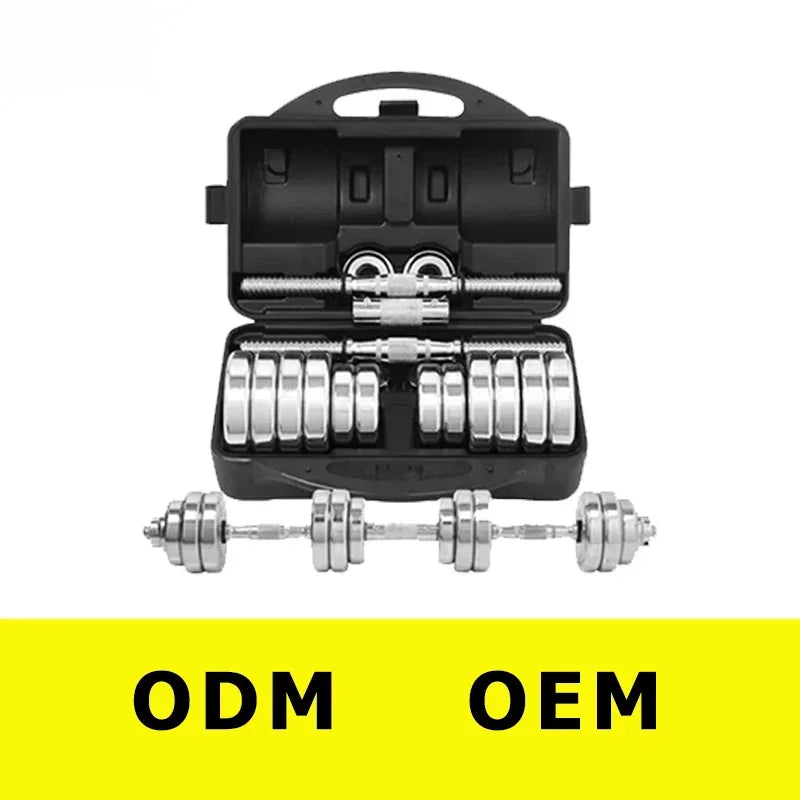 IN STOCK Chromed gift box adjustable dumbbell kit de pesas 20 kg mancuernas pesas ajustable plating Dumbbells